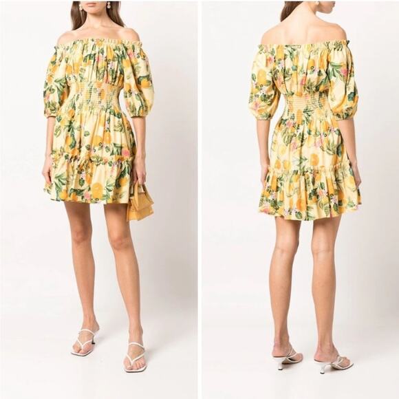 Cara Cara Sally Banana Cotton Poplin Mini Dress S - Picture 1 of 8